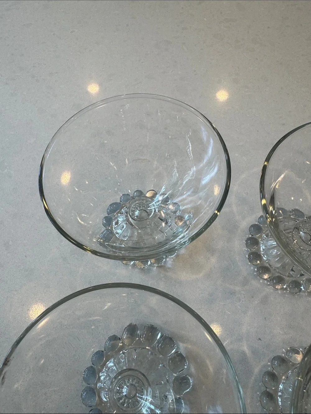 anchor hocking, Berwick Clear BOOPIE Bubble Stem Dessert Bowls - Set of 5